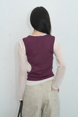 Side Cutout Ribbed Sleeveless (Purple)