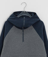 Chiffonne Brushed Hood Half Zip-Up Fleece Sweatshirt