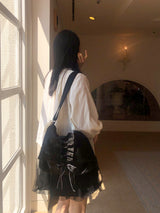 ラッフルエンベロープバッグ_black