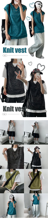 Buddy Linen V-neck Summer Knit Vest