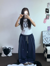 CUTIE DOWN SNAP 🤎🎀 トラックスリーラインパンツ 🧸💕💙🩶🖤6COLOR