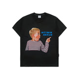 24FW フィンガーポインティングレタリングベビーフェイス半袖Tシャツ ブラック