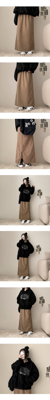 En Back Open Banding Long Skirt