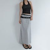 [Cafeon] A-Line Banding Flared Long Skirt - 6 Colors