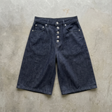 Button-Fly Structured Wide Shorts