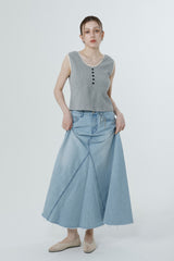 ワッフルスリーブレス_MELANGE GRAY