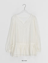 Hailyn Long Sleeve Layered Button Blouse