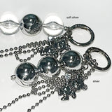 Cubic metallic Bear keyring [silver]