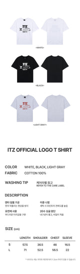 ITZ OFFICIAL LOGO T SHIRT - LIGHT GRAY
