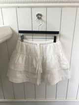 Pintuck tiered mini skirt