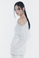 JENNIE BUTTONED TOP ivory
