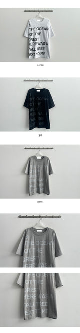 Here レタリング オーバーサイズ フィット 半袖 Tシャツ