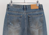 DIRTY STRAIGHT DENIM PANTS