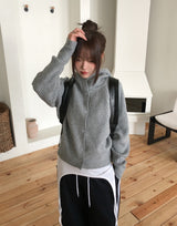 Sein High Neck Hood Knit Cardigan