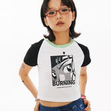 GIRL Raglan Crop T-shirt [2Color]