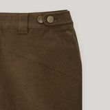 Brown Corduroy Patch Mini-Skirt