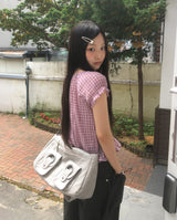 Clean Vintage Pocket Leather Shoulder Bag