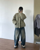 Over Fit Hooded Padded Jumper