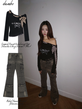 Pocket Semi Bootcut Denim Pants