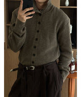 [F/W] Highneck button crop knit cardigan(3color)