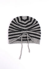STRIPE SHIRRING LOOSE BEANIE