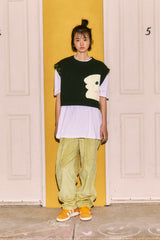 KIRSH X MISAKI KAWAI DRAWING KNIT VEST [BLACK]