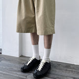 Pleated Silhouette Knee-Length Shorts