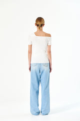 ONE OFF SHOULDER HALF KNIT