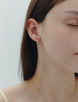 26SS★ H Edition Silver Off-Drop Hoop Earrings