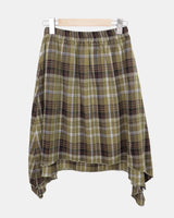 Treel Vintage Check Layered Midi Skirt