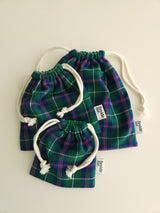 Check string pouch - navy L