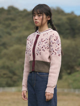 Waist Banding Floral Cardigan (Pink)
