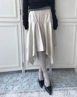 brondy matte suede asymmetric sk