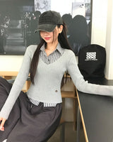 Yami Ribbed Deep V-Neck Knit