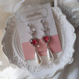Heart Jewel Princess Earring - Rosepink