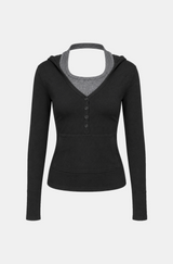 Mia Layered Halter Hood Tee