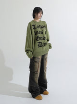 Lettering oversize heavy knit