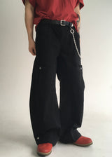 curved dyeing strap wide pants(2colors)