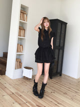 レース バックル ミニ スカート パンツ