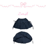 RIBBON SHIRRING SKIRT PANTS