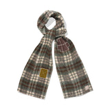 Crochet check muffler / Green Brown
