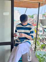 Daily linen ice banding wide pants