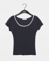 Delk Lace punching Puff Short Sleeve T-Shirt