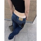 Tiberinus - Lily Jeans - Low-Rise Straight-Leg Jeans - Dark Blue - 23 cm Rise - 23.5 cm Leg Opening