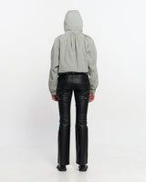 Neck Shirring Hooded Windbreaker _ GREY