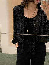 [MADE] Shimiz Dotted Puff Blouse