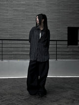 [unisex] オーバーフィットストライプシャツ (2color)