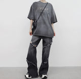 (Unisex) ポリモノクロームプリンティドTシャツ