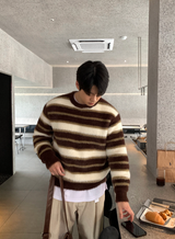 リュー モヘア ダンガラ ラウンドニット
