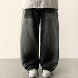 Tate washing back banding semi-wide pants